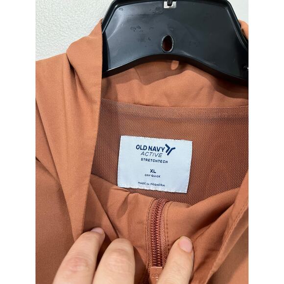 Old Navy Active StretchTech Jacket XL Rust Brown Zip Front Quick Dry - Picture 4 of 7